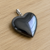 Colgante de corazón de cristal de hematita genuino, collares en forma de corazón genuino, dije de piedra preciosa pulida