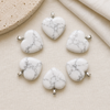 Polished Howlite Crystal Heart Pendant, Genuine Heart Shaped Necklaces