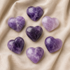 Cristal de corazón de amatista, Mini corazón de cristal de bolsillo de 1 pulgada hinchado