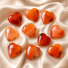 Cristal de corazón de cornalina, Mini corazón de cristal de bolsillo de 1 pulgada hinchado