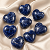 Cristal de corazón de sodalita pulido, corazón de bolsillo grande de 2 pulgadas Corazón de cristal hinchado