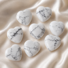 Howlite Heart Crystal, Puffy Mini Corazón de cristal de bolsillo de 1 pulgada