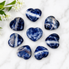 Cristal de corazón de sodalita, Mini corazón de cristal de bolsillo hinchado de 1 pulgada
