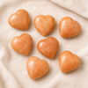 Cristal de corazón de aventurina naranja pulido, corazón de bolsillo grande de 2 pulgadas Corazón de cristal hinchado