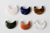 Natural Polished Crystal Moons, Hand Carved Crescent Moon Shaped Gemstones