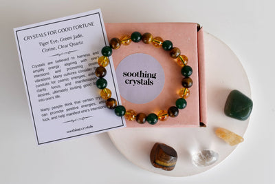 Harbouring GOOD FORTUNE Crystal Kit, Gemstone Tumble Kit, Good fortune Crystal Gift Set