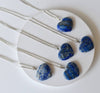 Real Lapis Lazuli Crystal Heart Pendant, Genuine Heart Shaped Necklaces