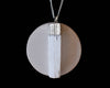 Selenite Rough Stone Pendants, Natural Electroplated Silver Crystals with Chain