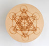 Metatron Cube Crystal Grid Board, 6" Wooden Crystal Grid Plate