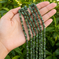 Uncut Raw Emerald Crystal Chip Beads for Necklace (Intuition and Power)