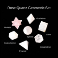 Juego geométrico sagrado de sólidos platónicos de cuarzo rosa de 7 piezas, juego de geometría de cristal
