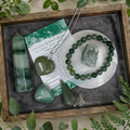 Green Aventurine Crystal Gift Set For Emotional Support and Protection, Real Polished Gemstones.