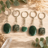Green Jade Key Chain, Gemstone Keychain Crystal Key Ring (wisdom and balance)
