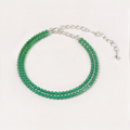 Green Jade Crystal anklet for Healing, Protection & Grounding – Natural