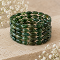 Natural Green Mica Nugget Bracelets, Crystal Loose Gemstone Nugget Bracelets