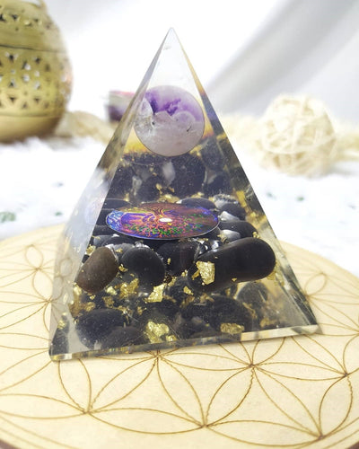 Black Tourmaline | Orgone Pyramid | Crystal Energy Pyramid