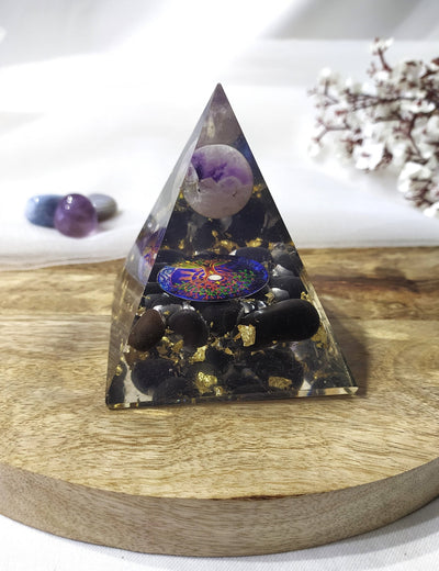 Black Tourmaline | Orgone Pyramid | Crystal Energy Pyramid