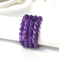 Faceted Amethyst Beads Bracelet, Crystal Bracelet.