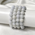 Blue Celestite Round Beads Bracelet, Gemstone Bracelet.