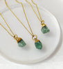 Raw Green Aventurine Crystal Necklace, Raw Gemstone Necklace