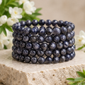 Pulsera de iolita 6MM, 8MM, 10MM Pulsera de cuentas redondas AAA, Pulsera de piedras preciosas Piedras curativas