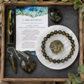 Juego de regalo de cristal de labradorita para apoyo y protección emocional, piedras preciosas pulidas reales.