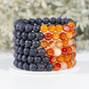 Lava Diffuser Bracelet, Lava with Carnelian Beads Diffuser Jewelry, Aromatherapy, Essential Oil Bracelet, Spiritual Gift, Yoga Gift for Her,
