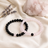 Lava Rose Quartz Couple Bracelets, Anniversary Gift (Creativity and Empathy)