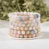 Bracelet Morganite 6MM 8MM Un Bracelet de Perles Rondes, Bracelet de Pierres Précieuses Pierres de Guérison