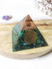 Malachite Orgone Pyramid, Crystal Energy Pyramid