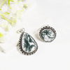 Natural  Moss Agate Gemstone Jewelry Combo Set for Women | Ring & Pendant