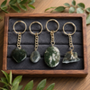 Moss Agate Key Chain, Gemstone Keychain Crystal Key Ring (Trust and Self-Discipline)