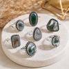 Moss Agate  Rings – Gemstone rings Natural Crystal Healing Jewelry Collection