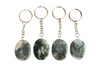 Moss Agate Key Chain, Gemstone Keychain Crystal Key Ring (Trust and Self-Discipline)