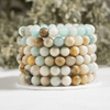 Bracelet multi Amazonite 4 MM, 6 MM, 8 MM, 10 MM Bracelet de perles rondes AAA, Bracelet de pierres précieuses pierres de guérison