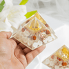 Pirámide de orgón de 7 chakras con lápiz de cuarzo transparente, pirámide de orgón de cristal.