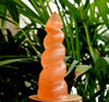 Orange Selenite Spiral Towers, Natural 4" Colored Crystal Swirl Point