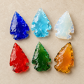 Pointe de flèche en verre bleu clair de 1,25 '' ~ points de fer de lance en agate indienne fabrication de bijoux et emballage de fil, belle pièce d'affichage