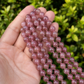 Pink Tourmaline Heated Beads, Natural Round Crystal Beads 4mm to 10mm