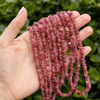 Uncut Raw Pink Tourmaline Crystal Chip Beads for Necklace (Generosity and Passion)