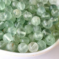 Cuentas redondas de fluorita verde de grado A de 4 mm, 6 mm, 8 mm y 10 mm