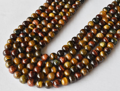 Multi Tiger Eye Beads, Natural Round Crystal Beads 6mm to 10mm