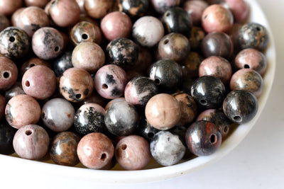 Rhodonite Beads, Natural Round Crystal Beads 4mm to 12mm