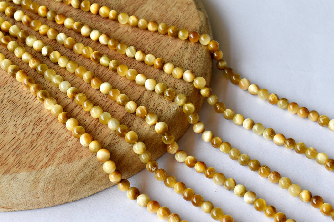 Tiger Cats Eye Yellow Heated Beads, Natural Round Crystal Beads 4mm to 12mm