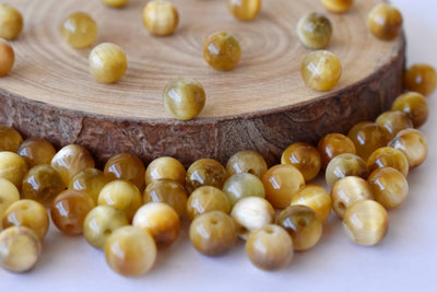 Tiger Cats Eye Yellow Heated Beads, Natural Round Crystal Beads 4mm to 12mm