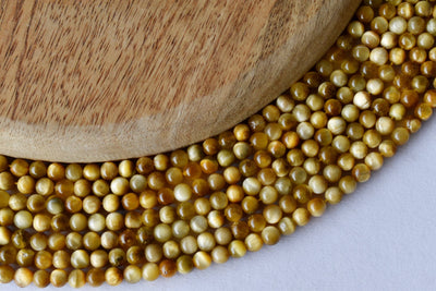 Tiger Cats Eye Yellow Heated Beads, Natural Round Crystal Beads 4mm to 12mm