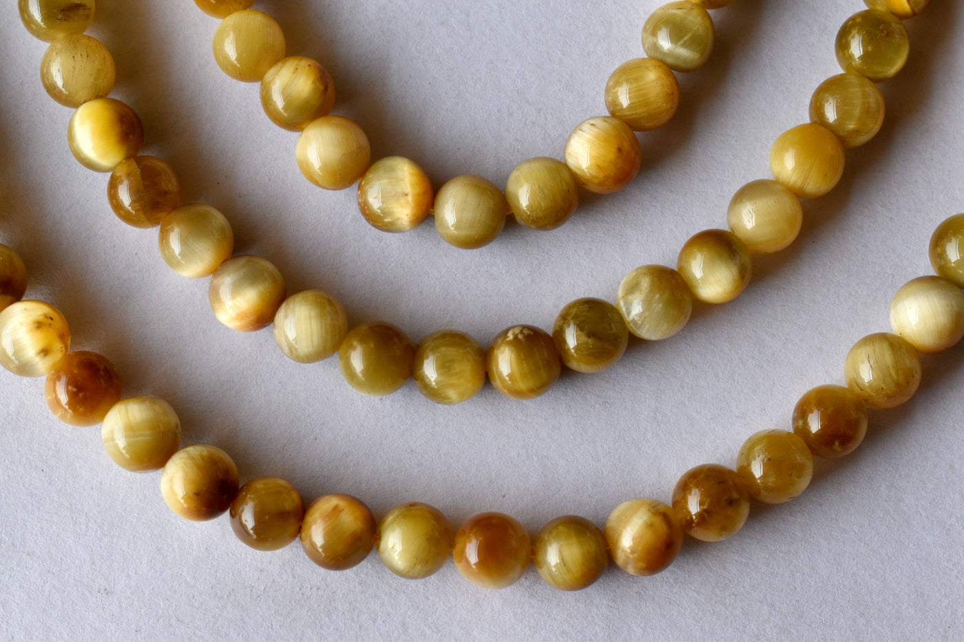 Tiger Cats Eye Yellow Heated Beads, Natural Round Crystal Beads 4mm to 12mm