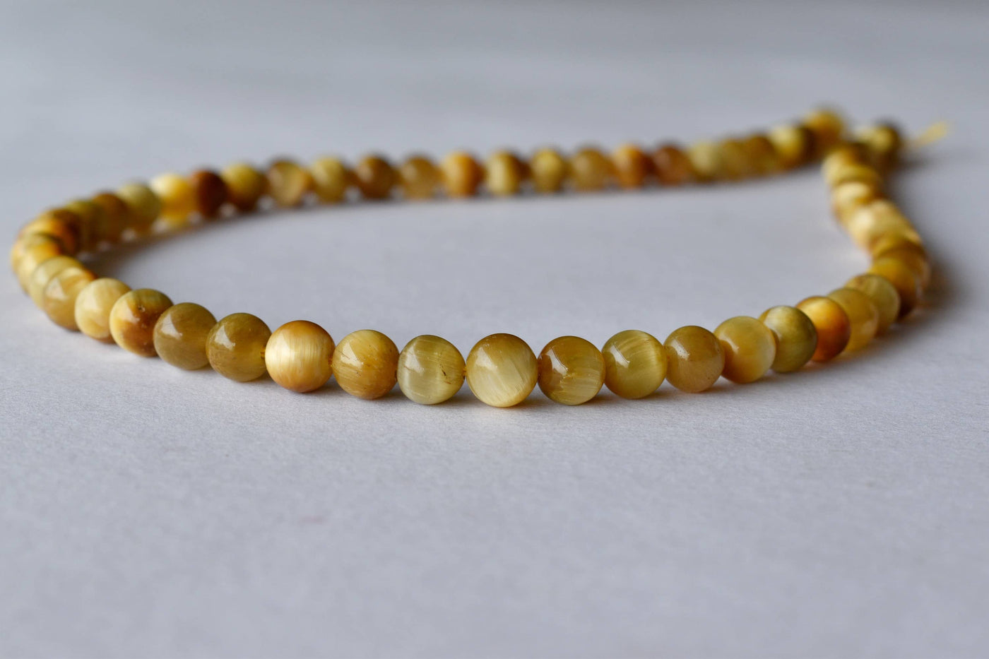 Tiger Cats Eye Yellow Heated Beads, Natural Round Crystal Beads 4mm to 12mm