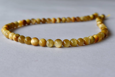 Tiger Cats Eye Yellow Heated Beads, Natural Round Crystal Beads 4mm to 12mm