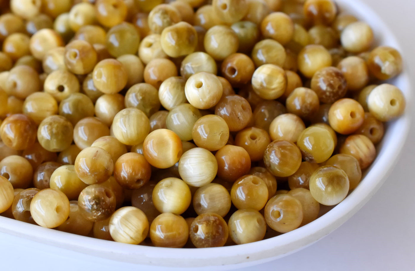 Tiger Cats Eye Yellow Heated Beads, Natural Round Crystal Beads 4mm to 12mm